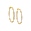Gold / 40MM Pavé Oval Large Hoop Earring - Adina Eden's Jewels
