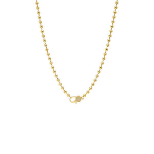 Gold Pavé Carabiner Clasp Ball Link Chain Necklace - Adina Eden's Jewels