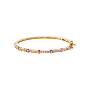 Pink CZ Colored Class Channel Set Bangle - Adina Eden's Jewels