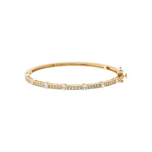 Gold CZ Colored Class Channel Set Bangle - Adina Eden's Jewels