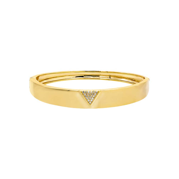 CZ Pave Triangle Wide Bangle Bracelet – Adina Eden