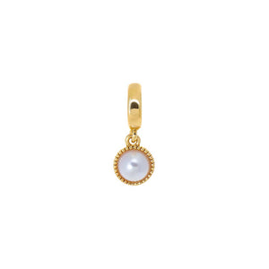Pearl White Pearl Bezel Charm - Adina Eden's Jewels
