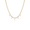  Multi CZ Dangling Pearl Chain Necklace - Adina Eden's Jewels