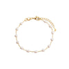 Pearl White Multi Pearl Heart Chain Bracelet - Adina Eden's Jewels