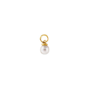 Pearl White Tiny Pearl Charm 14K - Adina Eden's Jewels