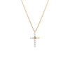 Gold Pearl X CZ Cross Pendant Necklace - Adina Eden's Jewels