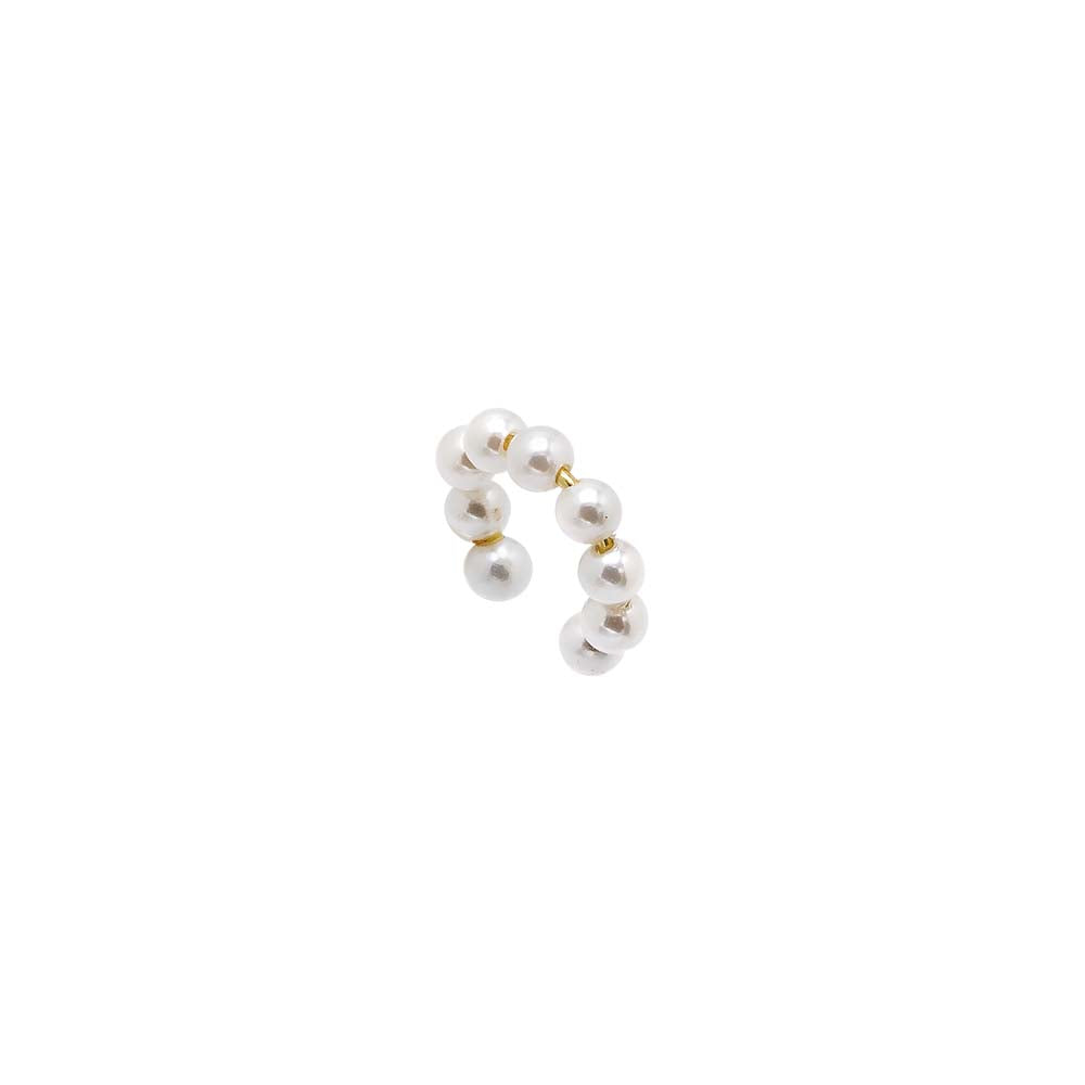 Pearl White / Single Chunky Multi Pearl Ear Cuff - Adina Eden's Jewels