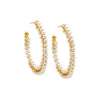 Gold Double Row Pearl Embedded Hoop Earring - Adina Eden's Jewels