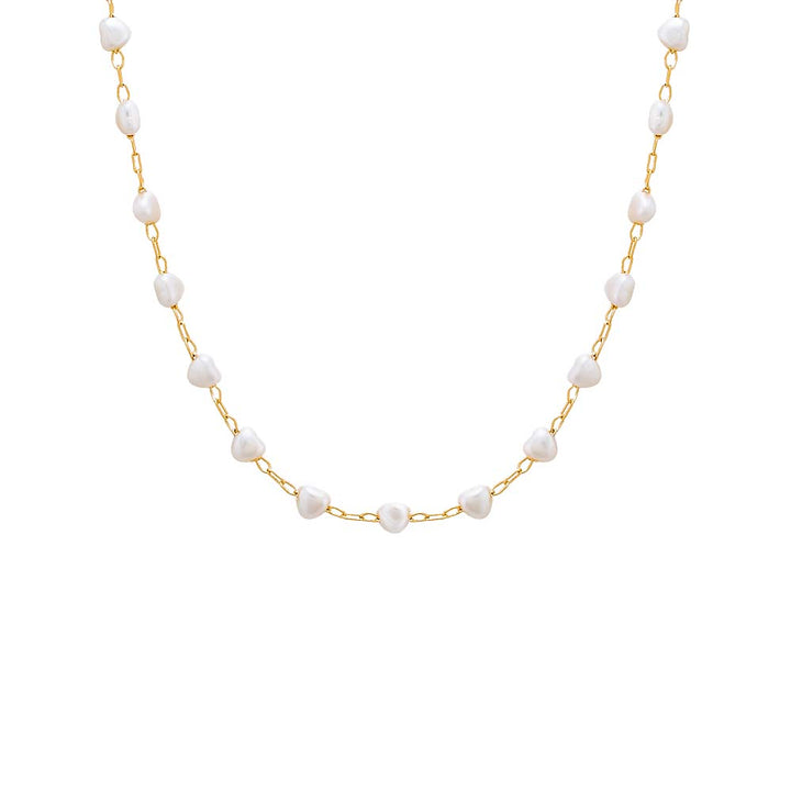 Pearl White Multi Pearl Beaded Chain Necklace - Adina Eden's Jewels