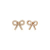 Gold Multi Pearl Bow Tie Stud Earring - Adina Eden's Jewels