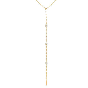  Multi Pearl Link Lariat Necklace - Adina Eden's Jewels