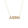 Gold Solid/Pave Uppercase Block Name Necklace - Adina Eden's Jewels