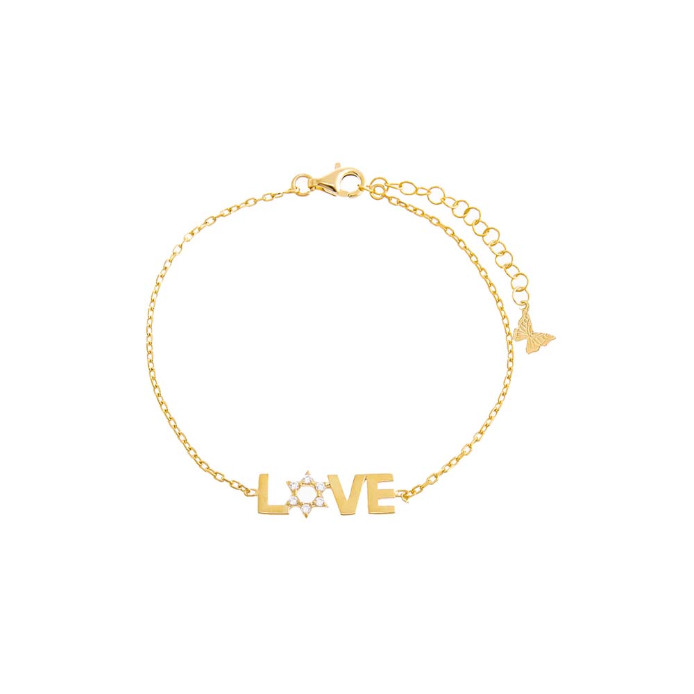 Gold CZ Star Of David Love Bracelet - Adina Eden's Jewels