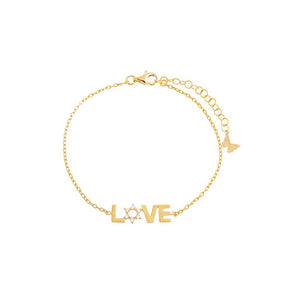 Gold CZ Star Of David Love Bracelet - Adina Eden's Jewels