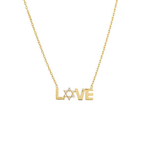 Gold CZ Star Of David Love Necklace - Adina Eden's Jewels