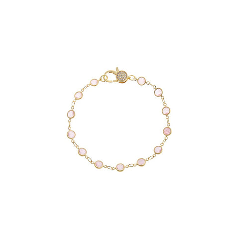 Light Pink Station Pave Lobster Clasp Link Chain Bracelet – Adina Eden