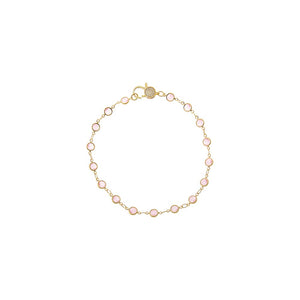 Light Pink Station Pave Lobster Clasp Link Chain Anklet