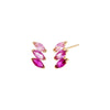 Sapphire Pink / Pair Triple Marquise Stud Earring - Adina Eden's Jewels