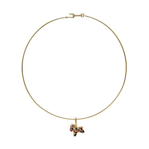 Multi-Color Multicolor CZ Horse Charm Thin Wire Choker Necklace - Adina Eden's Jewels