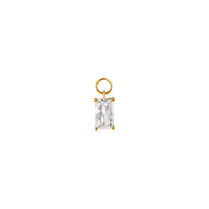 14K Gold Mini CZ Baguette Charm 14K - Adina Eden's Jewels