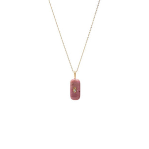 Cherry Quartz CZ Marquise Bezeled Natural Stone Pendant Necklace - Adina Eden's Jewels