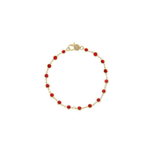 Ruby Red Station Pave Lobster Clasp Link Chain Anklet