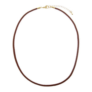 Dark Brown Neutral Colored Twisted Rope Necklace - Adina Eden's Jewels