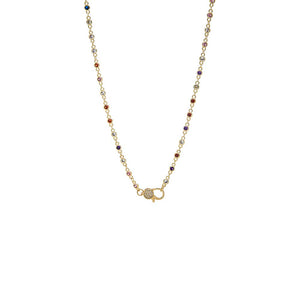 CZ Rainbow Chain Pave Lobster Clasp Necklace
