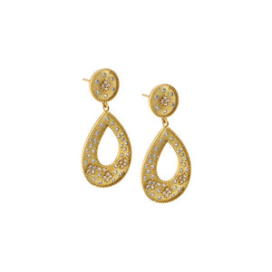 Golden Open Pear Drop Earring