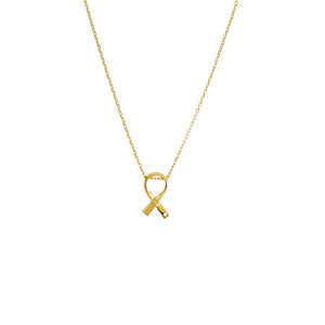 Gold "Bring Them Home" Ribbon Pendant Necklace - Adina Eden's Jewels