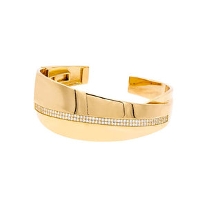 Gold Pave Fancy Intertwined Bangle Bracelet - Adina Eden's Jewels