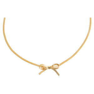 Gold Mini Bow Herringbone Choker - Adina Eden's Jewels