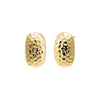 Gold Indented Puffy Oval Stud Earring - Adina Eden's Jewels