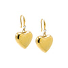 Gold CZ Puffy Heart Huggie Earring - Adina Eden's Jewels