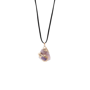 Amethyst Amathyst Snake Wrap Stone Charm Necklace - Adina Eden's Jewels