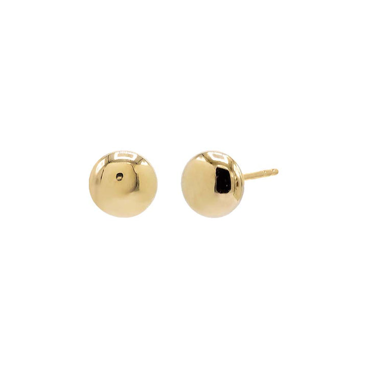 14K Gold / Pair / 4.5MM Tiny Solid Round Puff Pebble Stud Earring 14K - Adina Eden's Jewels