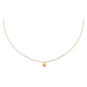 14K Gold Mini Puffy Heart Necklace 14K - Adina Eden's Jewels