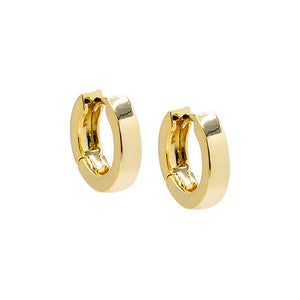 Gold Squared Oval Huggie Earring - Adina Eden's Jewels