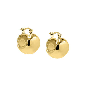 Gold Solid Graduated Button Hoop Earring - Adina Eden's Jewels