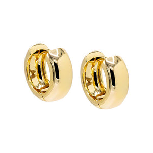 Gold Wide Huggie Earring - Adina Eden's Jewels