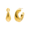 Gold Solid Wide Hollow Curved Hoop Earring - Adina Eden's Jewels