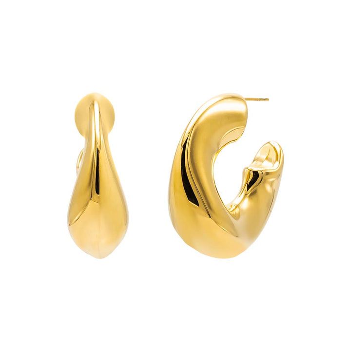  Large Solid Graduated Twisted Hoop Earring - Adina Eden's Jewels