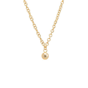 Gold Dangling Ball Rounded Chain Necklace - Adina Eden's Jewels