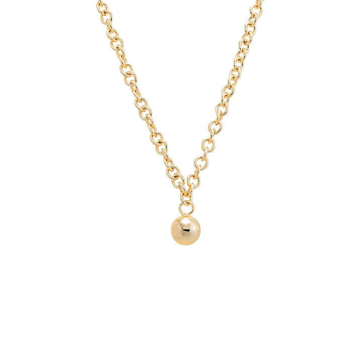 Gold Dangling Ball Rounded Chain Necklace - Adina Eden's Jewels
