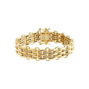 Gold Pave Wide Watch Chain Bracelet - Adina Eden's Jewels