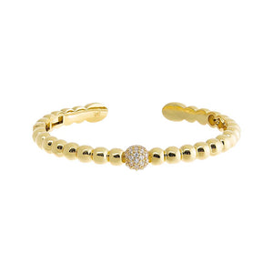 Gold Pave Accented Beaded Ball Bracelet - Adina Eden's Jewels