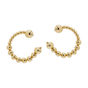 Gold Gold Filled Solid Beaded Ball Loop Stud Earring - Adina Eden's Jewels