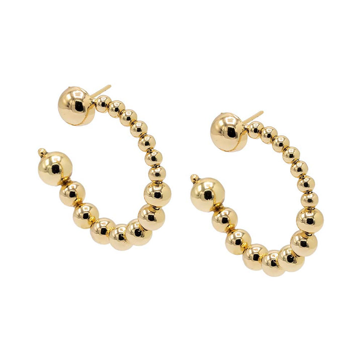  Solid Beaded Ball Loop Stud Earring - Adina Eden's Jewels
