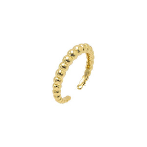 Gold / 7 Solid Beaded Ball Open Ring - Adina Eden's Jewels