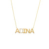 Gold Pave Accented Nameplate Necklace - Adina Eden's Jewels